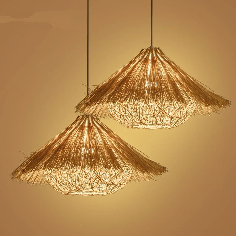 Afralia™ Rattan Bird's Nest Pendant Lights for Restaurant and Bedroom