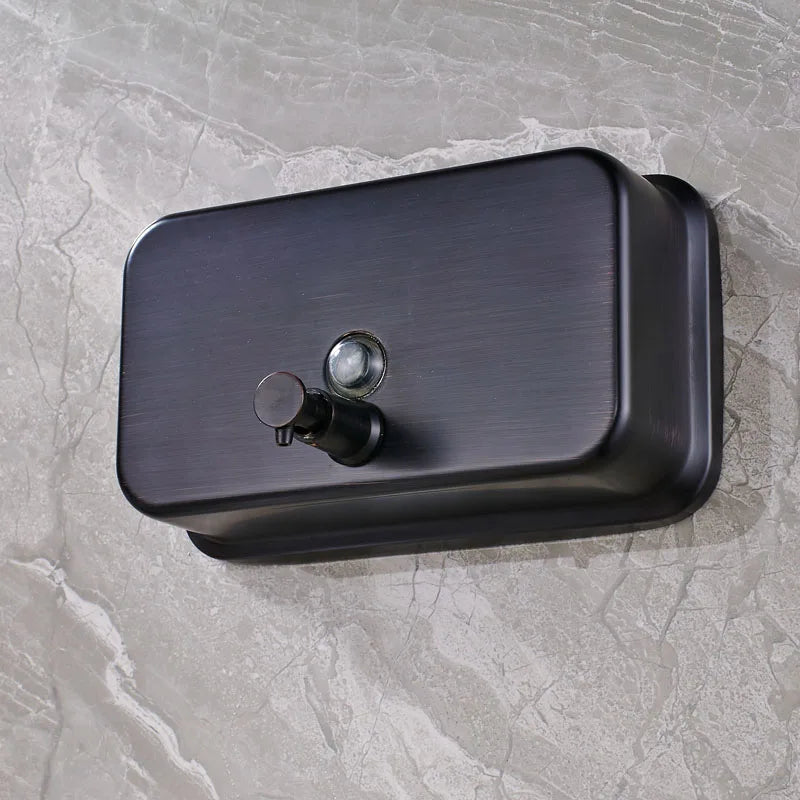 Afralia™ Matte Black Stainless Steel Soap Dispenser Wall Mounted 1000ML