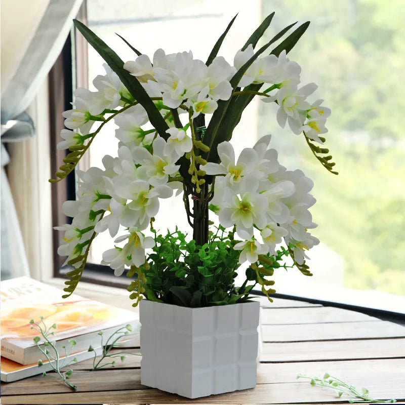 Afralia™ Phalaenopsis Orchid Vase Set - Artificial Flower Home Decoration Bouquet