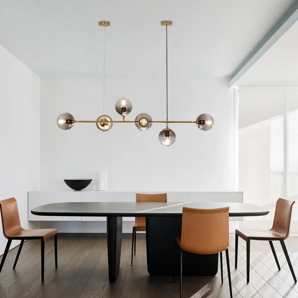 Afralia™ Glass Ball LED Chandelier: Nordic Industrial Edison Lighting Fixture