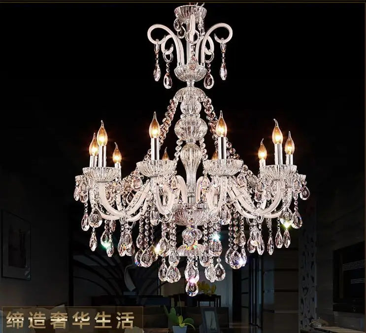 Afralia™ Luxury LED Crystal Chandelier: White Transparent Large Lustres De Cristal for Living Room