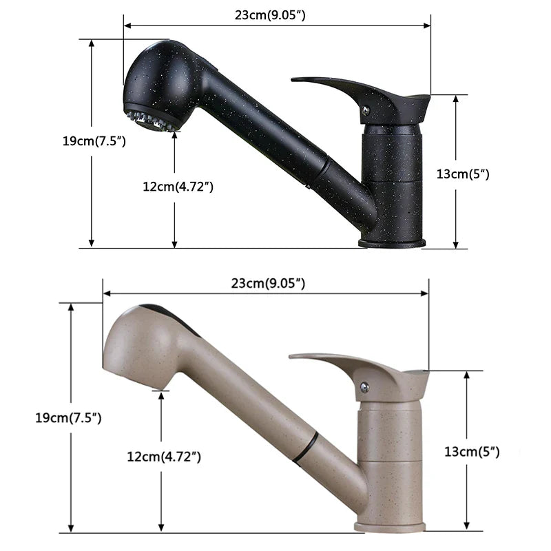 Afralia™ Swivel Pull Out Kitchen Faucet Water-Saving Brass Basin Mixer Tap