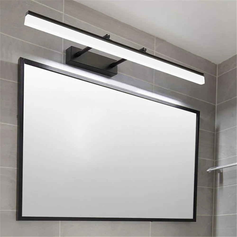 Afralia™ LED Vanity Lights for Bathroom Mirror Lighting Cabinet - Black Silver Chrome