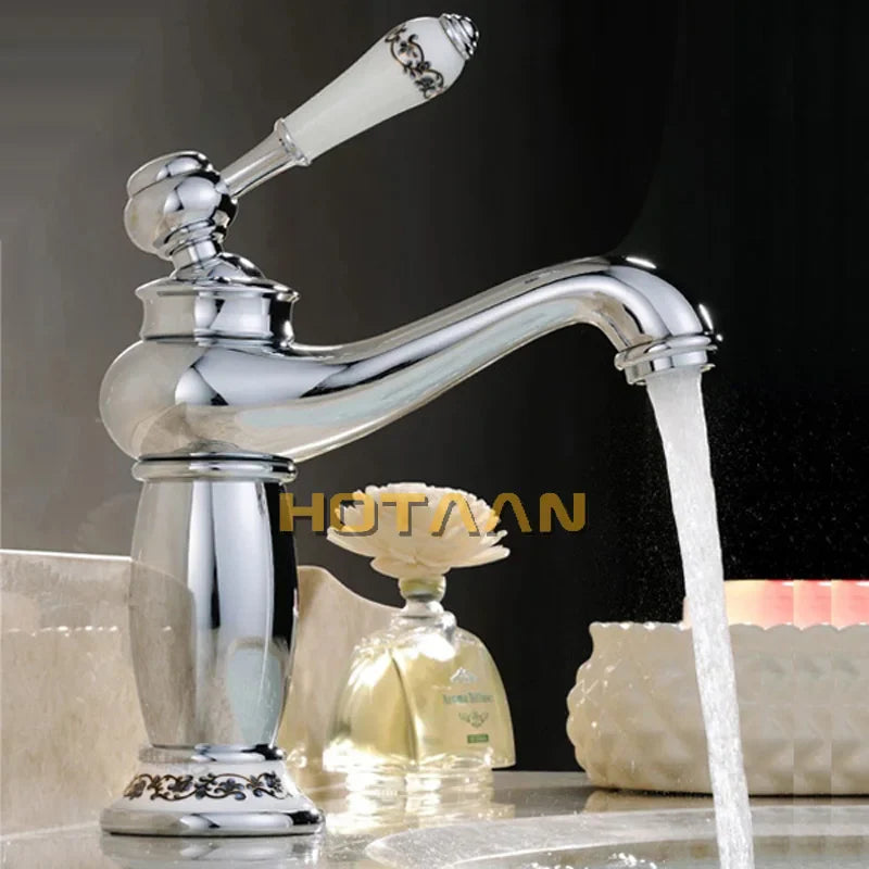 Afralia™ Chrome Basin Faucet Single Handle Mixer Tap Brass Water Mixer