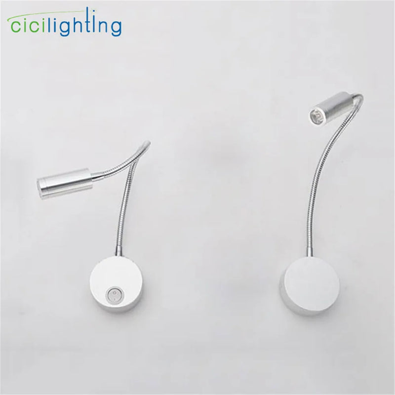 Afralia™ 3W Flexible Gooseneck LED Wall Sconce for Bedroom Reading, Aluminum Lightning