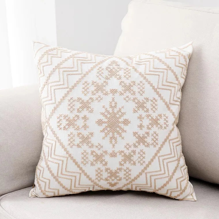 Afralia™ Aztec Embroidery Canvas Cushion Cover 45x45cm