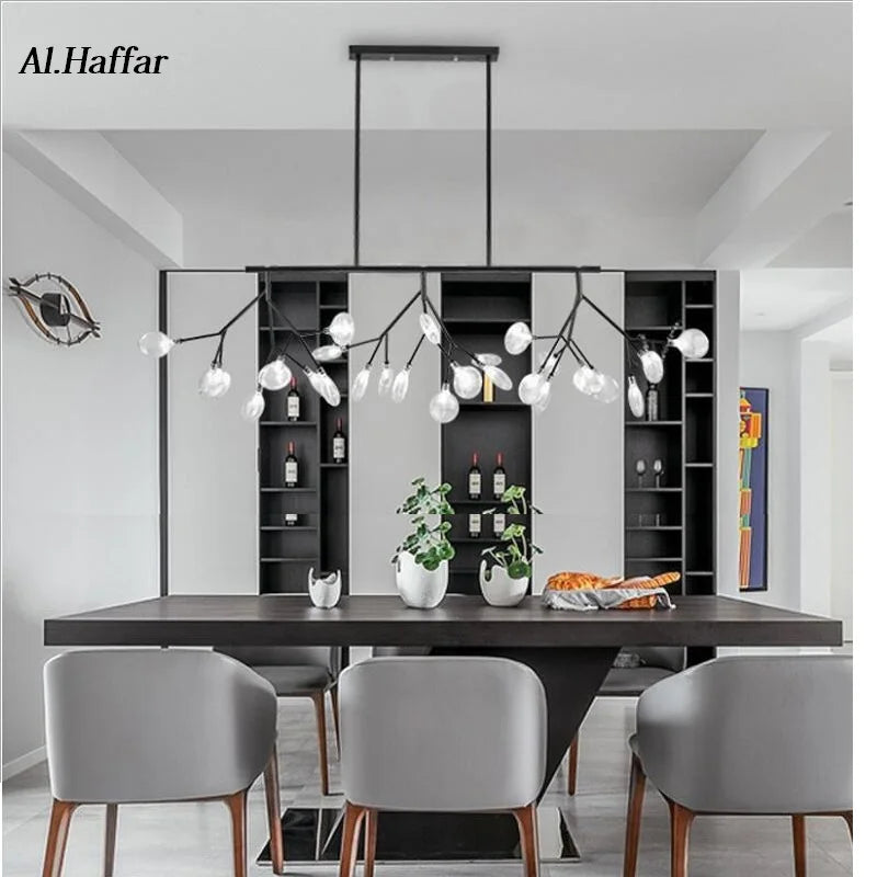 Afralia™ Firfly Rectangle Pendant Lamp for Dining Room & Kitchen