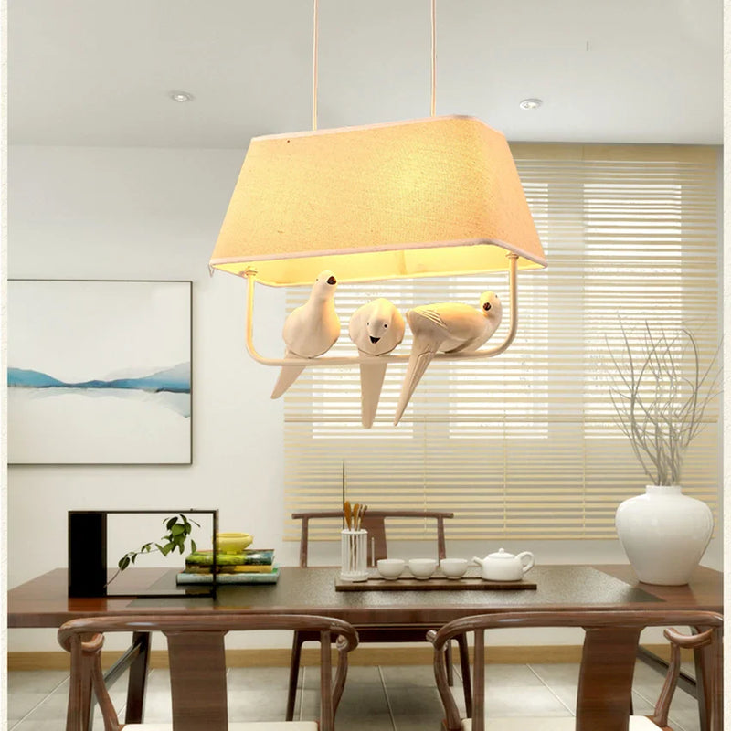 Afralia™ Bird Cage Chandelier: Resin Retro Luminaria Pendant Lamp for Dining Room, Bedroom, Kitchen Island