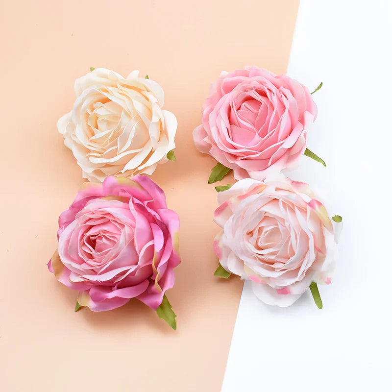 Afralia™ Rose Silk Flowers Wall Decor Artificial Flowers Home Wedding DIY Bouquet
