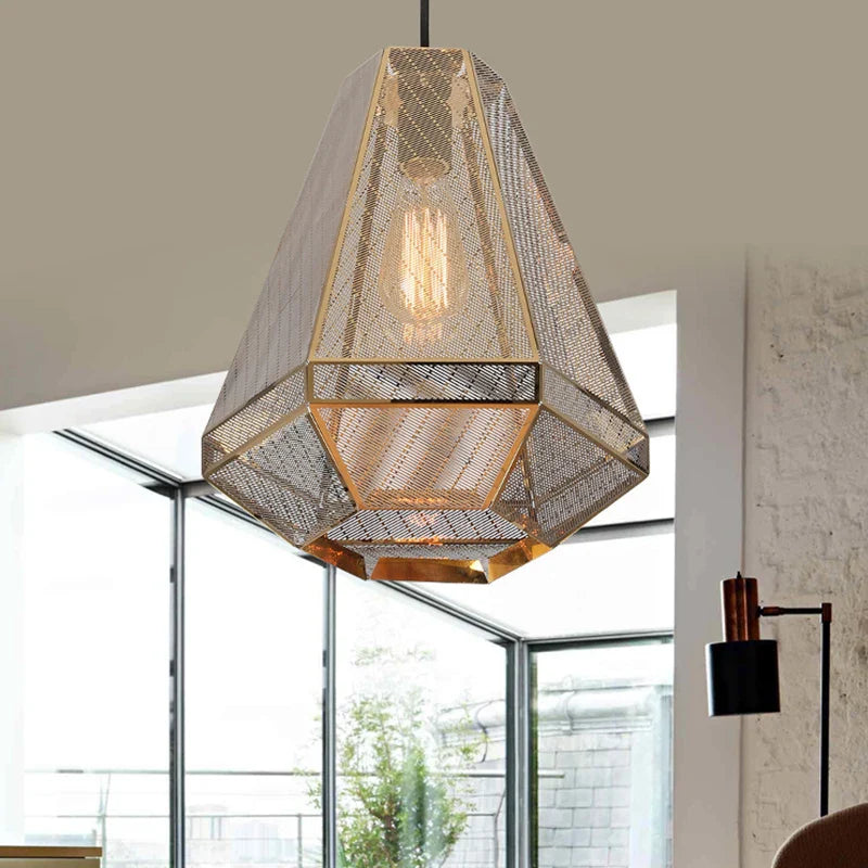 Afralia™ LED Pyramid Pendant Lamp: Modern Diamond Drop Light for Bedroom & Restaurant