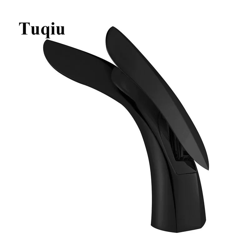 Afralia™ Gold Brass Bathroom Faucet Single Handle Basin Mixer Tap - Rose Gold