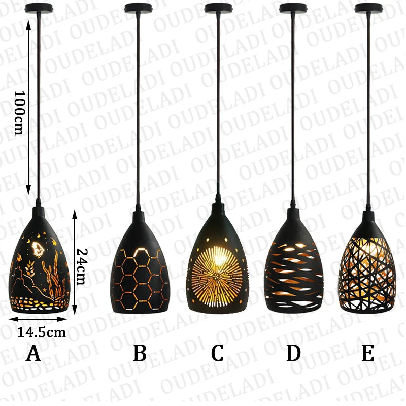 Afralia™ LED Iron Cage Pendant Light - Modern Metal Fixture for Living Room and Restaurant