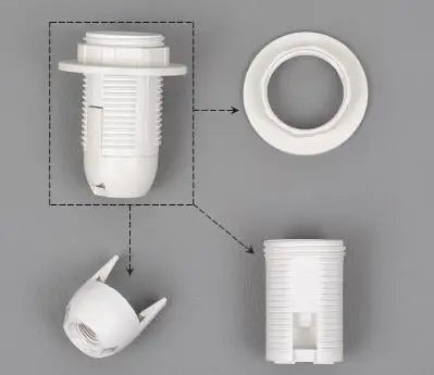 Afralia™ E27 Lamp Bulb Holder Fitting, Black/White, 110v-220v Lighting Accessory