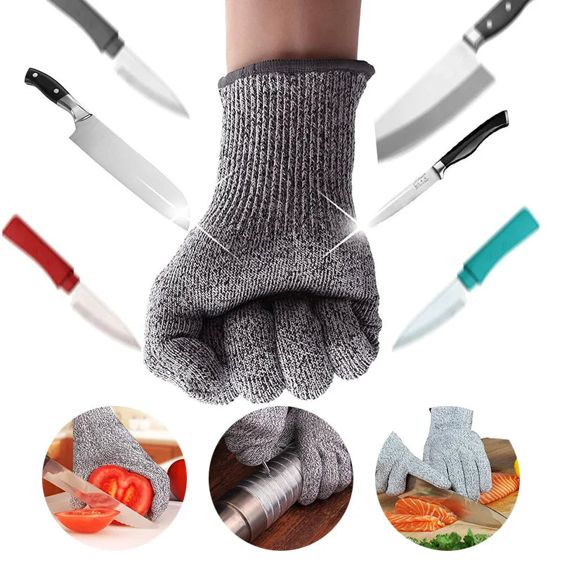 Afralia™ Cut-Proof Stainless Steel Mesh Safety Gloves for Kitchen Butchery & Work