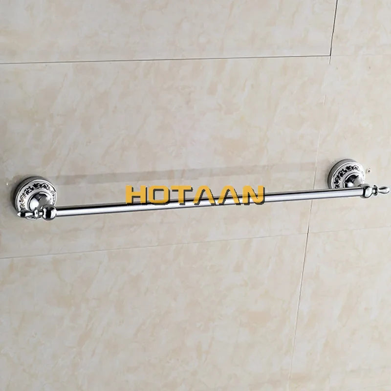 Afralia™ Chrome Finish Towel Bar in Ceramic, 60cm Length