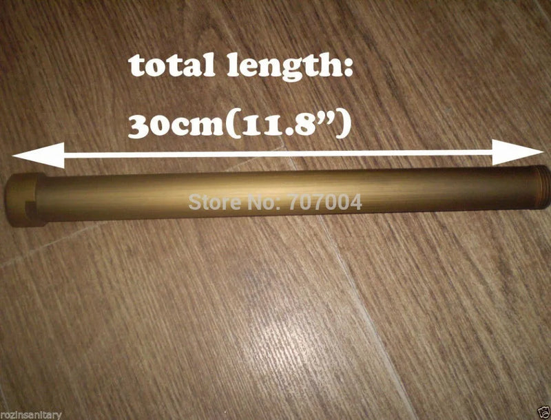 Afralia™ Antique Brass Shower Faucet Pipe Extension Tube 30cm - Heighten Pipe Bar