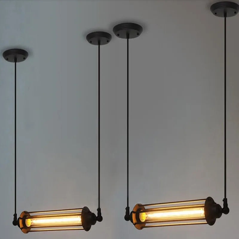 Afralia™ Industrial Loft Pendant Light Vintage Lamp Retro Adjustable Fixtures