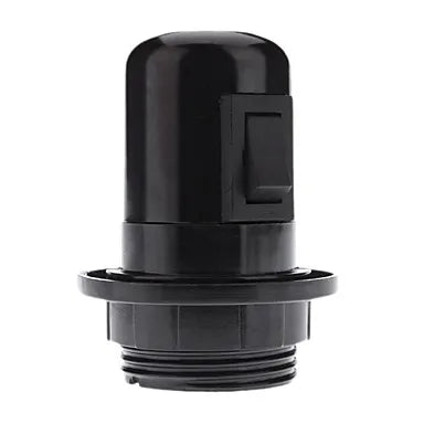 Afralia™ E27 Socket Lamp Base Switch 4A, 250V Black Fitting Bulb Holder Socket