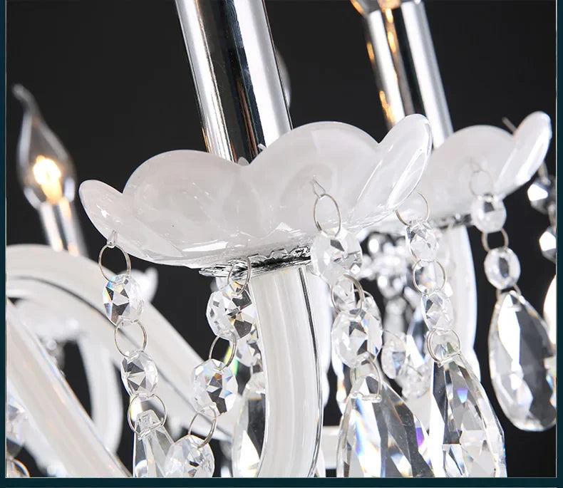 Afralia™ Crystal Chandelier with 18 White Arms LED Candle Lights suitable for Living Bedroom