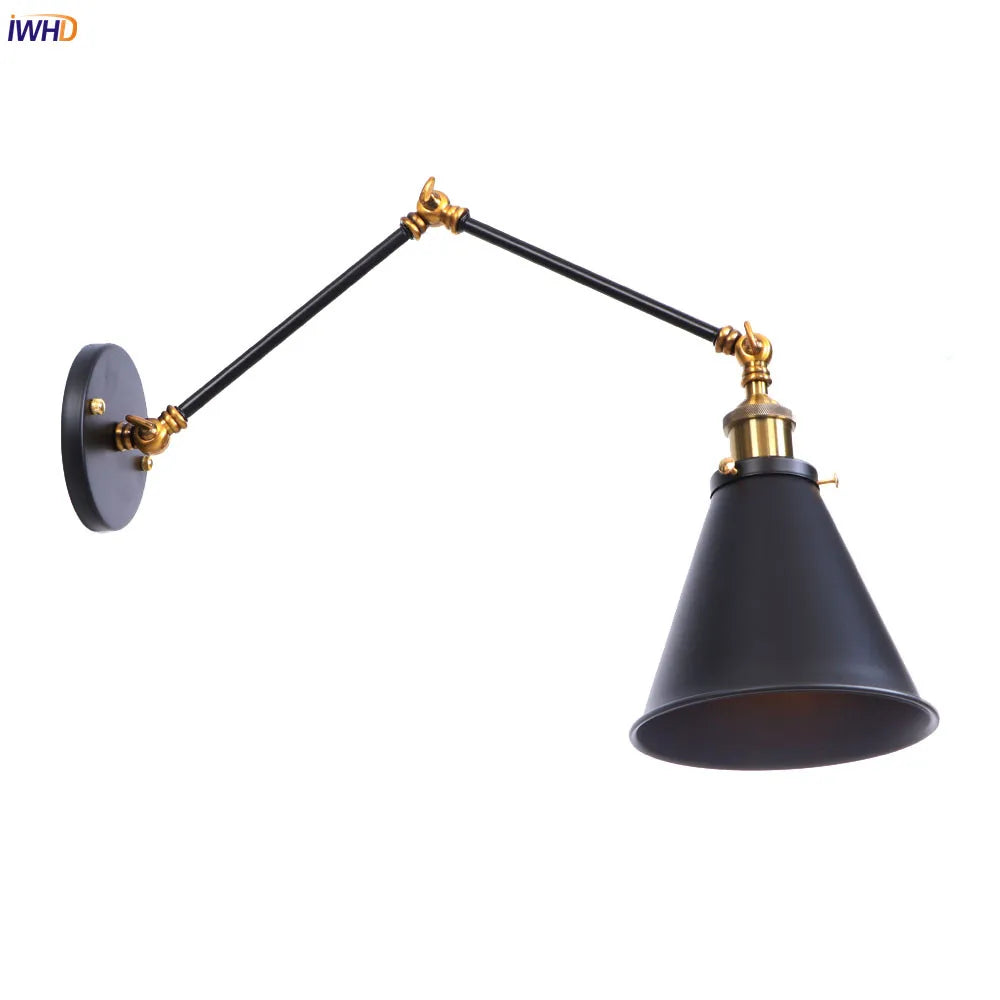 Afralia™ Loft Industrial Swing Arm Wall Lamp Lights for Stair Hallway Aisle, LED Wandlamp