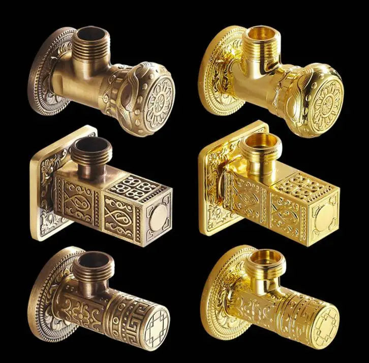 Afralia™ Brass Bathroom Angle Stop Valve Antique Finish Filling Valves JM525