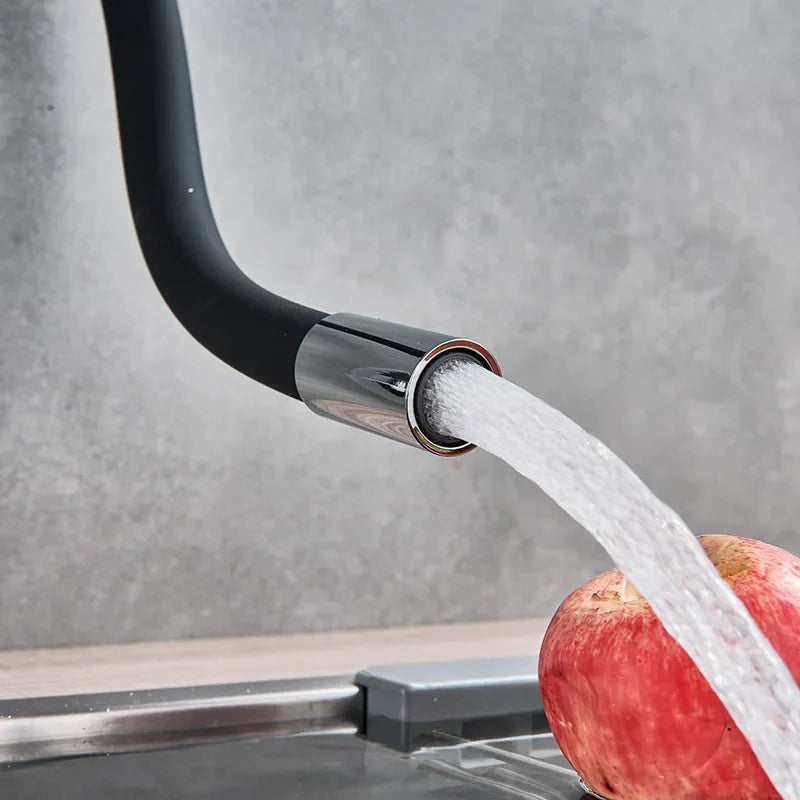 Afralia™ Flexi-Neck Kitchen Sink Faucet: Hot Cold Mixer, Deck Mounted Bathroom Tap