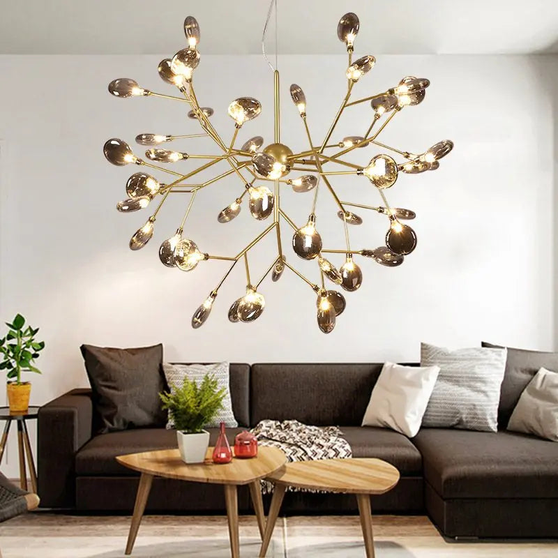 Afralia™ LED Branch Chandelier: Heracleum Lustre Salon Lighting for Kitchen, Bar, and Restaurant