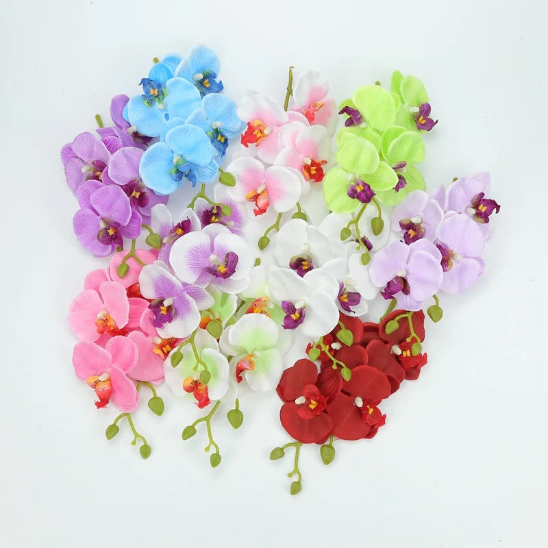 Afralia™ Artificial Butterfly Orchid Bouquet Silk Flowers for Home Wedding Decoration Bouquet