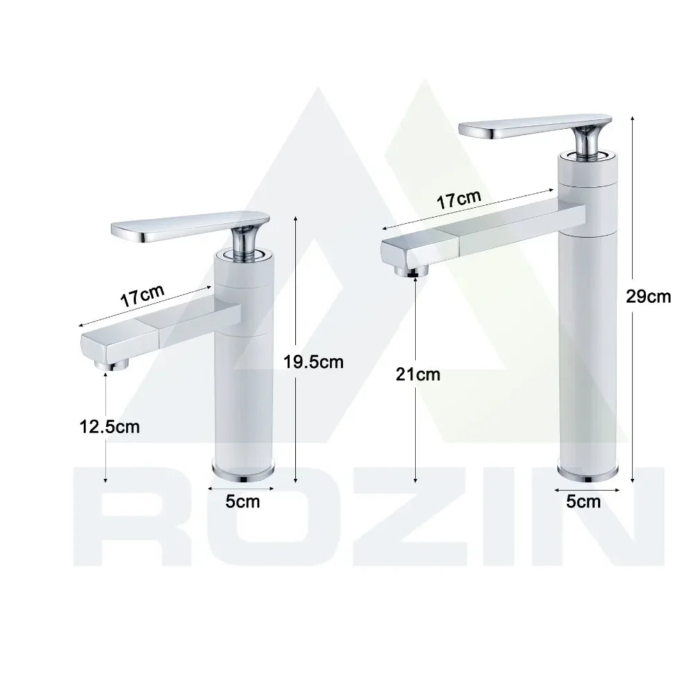Afralia™ White Spray Painting Bath Sink Faucet with 360° Rotating Aerator