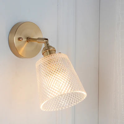Afralia™ Copper Glass Wall Light Nordic Vintage Sconce Bathroom Bedroom Home Lighting