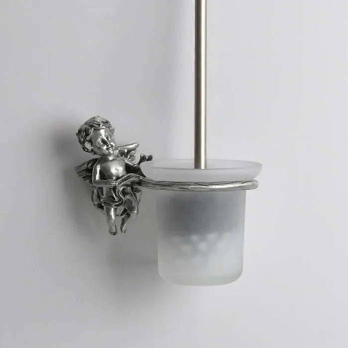 Afralia™ Silver Bathroom Hardware Set: Towel Ring, Toilet Paper Holder, Towel Bar, Toliet Brush Holder