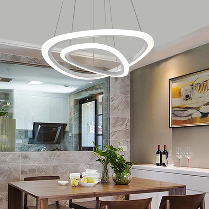 Afralia™ Circle Rings Acrylic LED Pendant Lights for Living Room and Dining Room