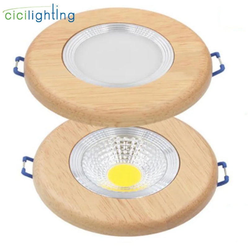 Afralia™ Solid Wood LED Downlight 3W 5W 7W - Ceiling Spotlights for Office Living Room