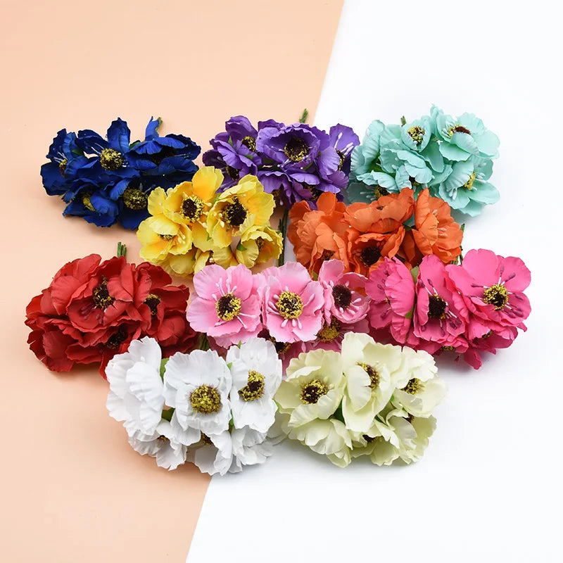 Afralia™ Silk Cherry Flowers Wreaths DIY Gifts Box Scrapbook Wedding Decorations