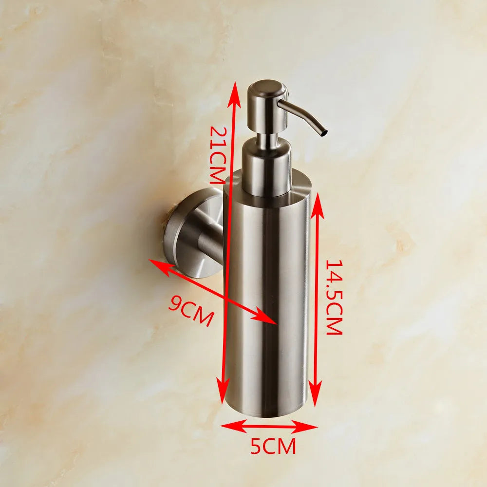 Afralia™ Stainless Steel Wall-Mounted Soap Dispenser for Bathroom and Kitchen