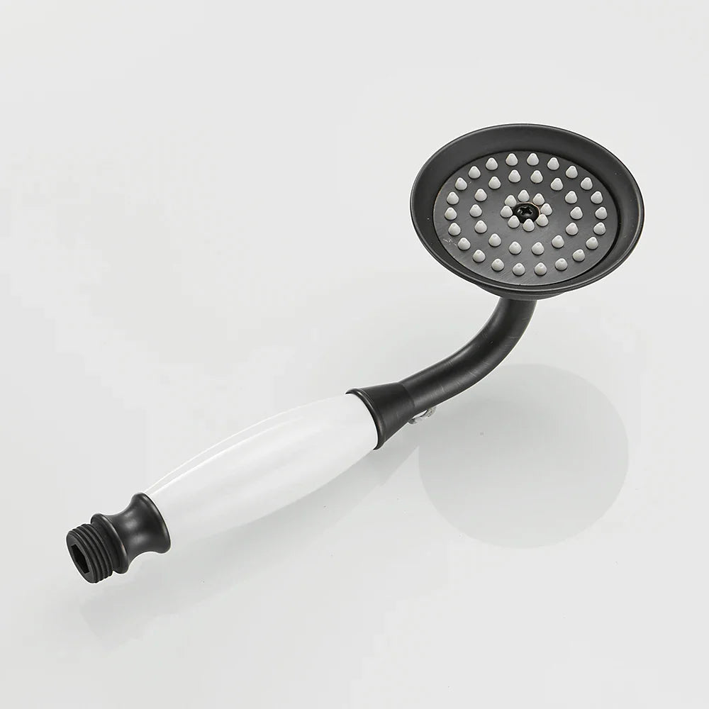 Afralia™ Antique Brass Hand Held Shower with Luxury Ceramics - Round Rainfall Faucet