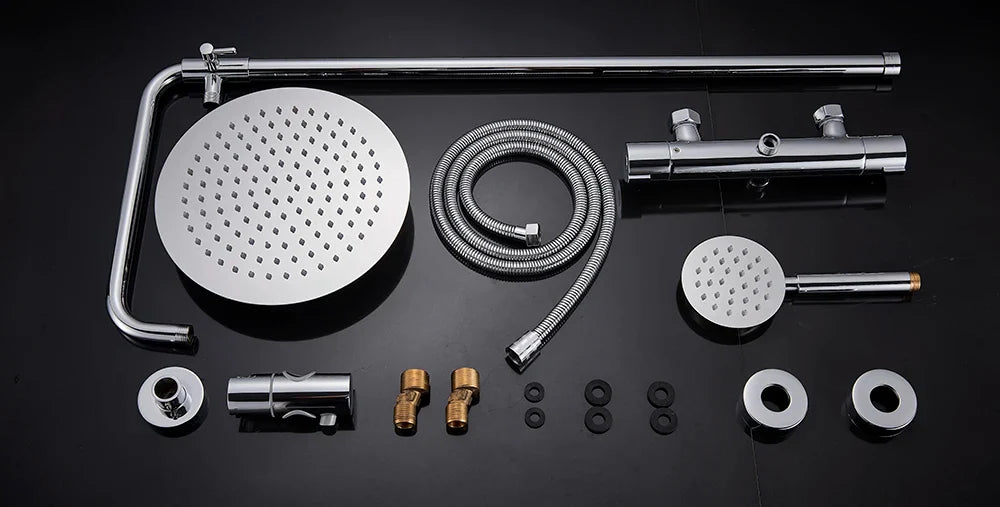 Afralia™ Thermostatic Shower Faucet Set with Rainfall Head and Mixer Valve