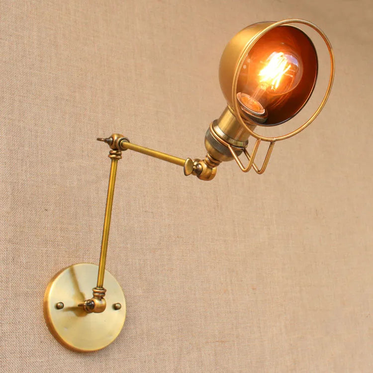 Afralia™ Vintage Industrial Wall Sconce Adjustable Long Swing Arm Lamp