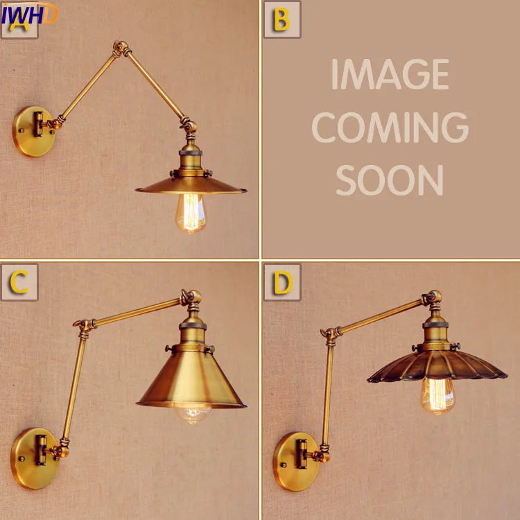Afralia™ Swing Arm Wall Light Gold Copper Vintage Sconce Edison Loft Wall Lamp