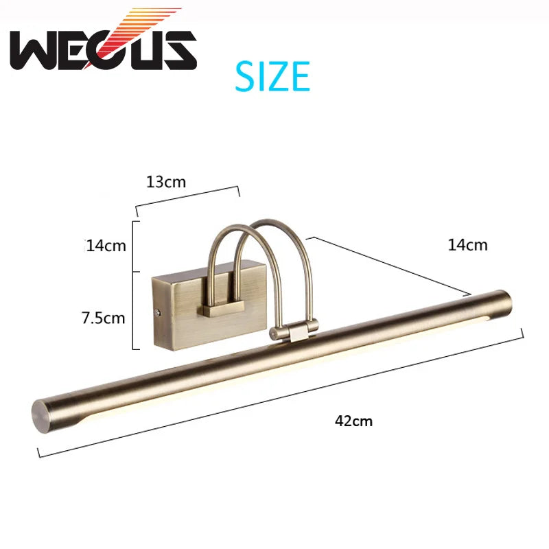 Afralia™ Brushed Bronze Led Bathroom Vanity Light for Over Mirror Cabinet