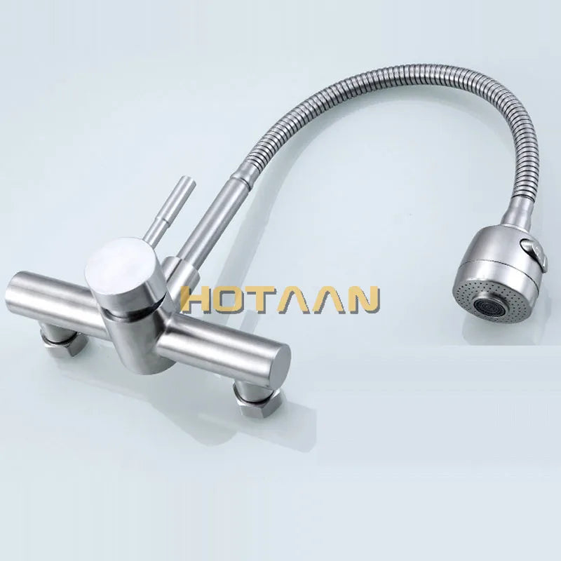 Afralia™ Stainless Steel Kitchen Faucet with Flexible Hose and Single Handle