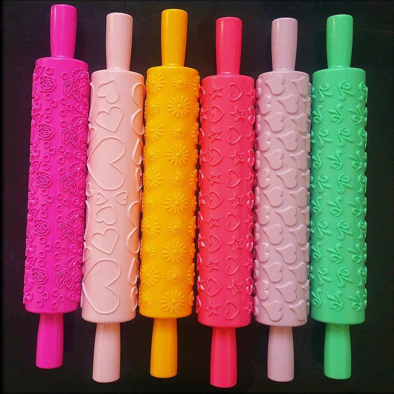Afralia™ Non-Stick Plastic Rolling Pin for Cake Fondant & Cookie Decoration