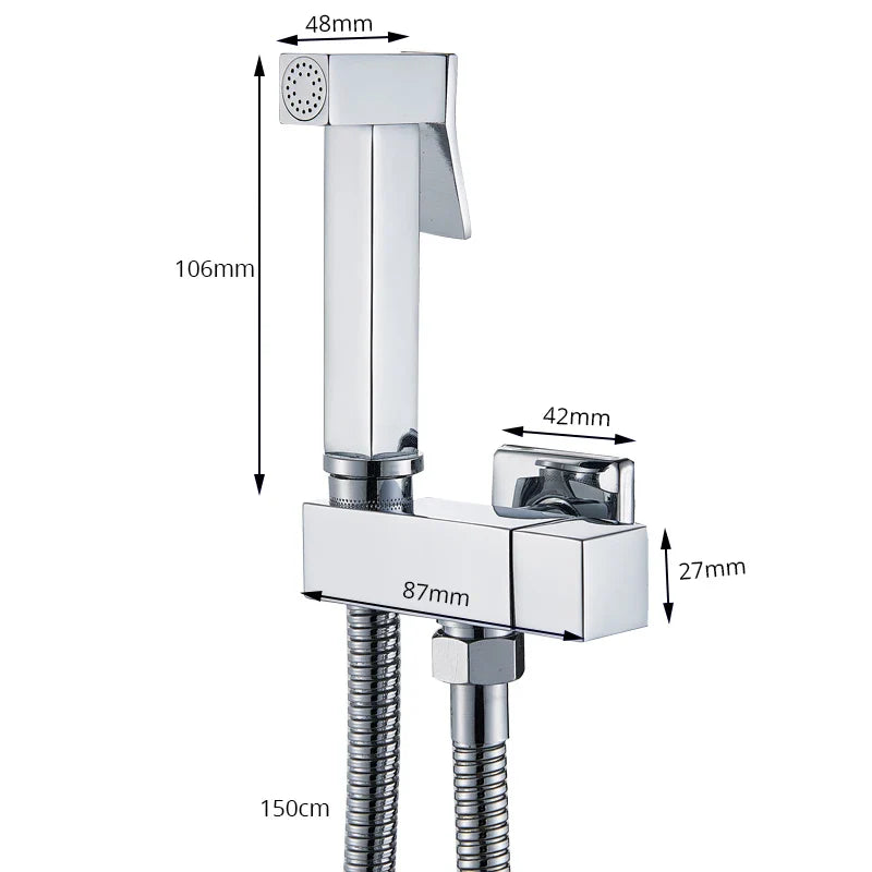 Afralia™ Square Hand Shower Head Tap with 90 Degree Switch
