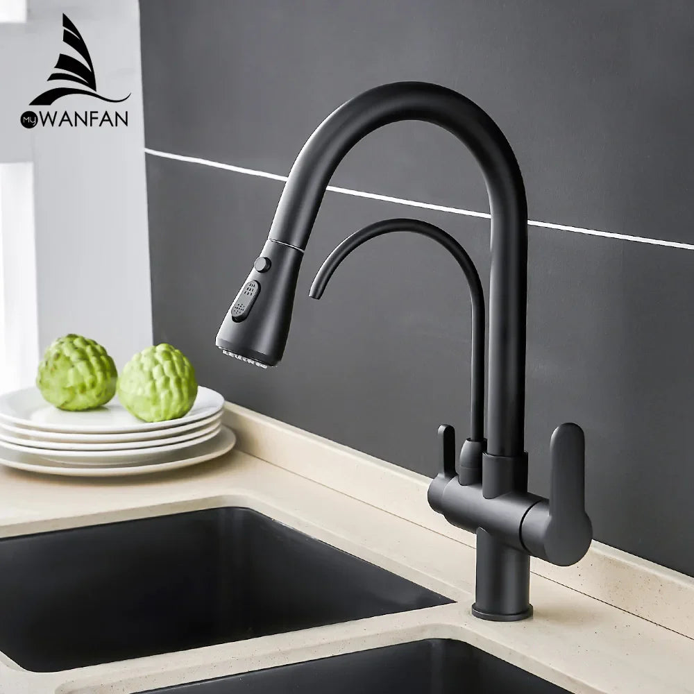 Afralia™ Crane Kitchen Faucet Three Ways Sink Mixer WF-0195