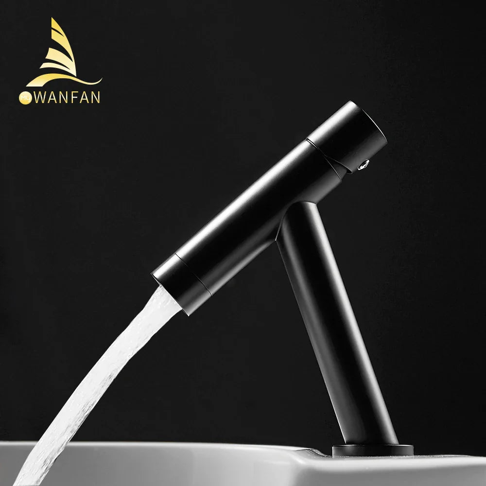 Afralia™ Gold Bathroom Sink Faucet Single Handle Vintage Wash Basin Hot Cold Mixer Tap