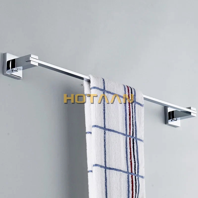 Afralia™ Chrome Finish Stainless Steel Single Towel Bar for Bathroom