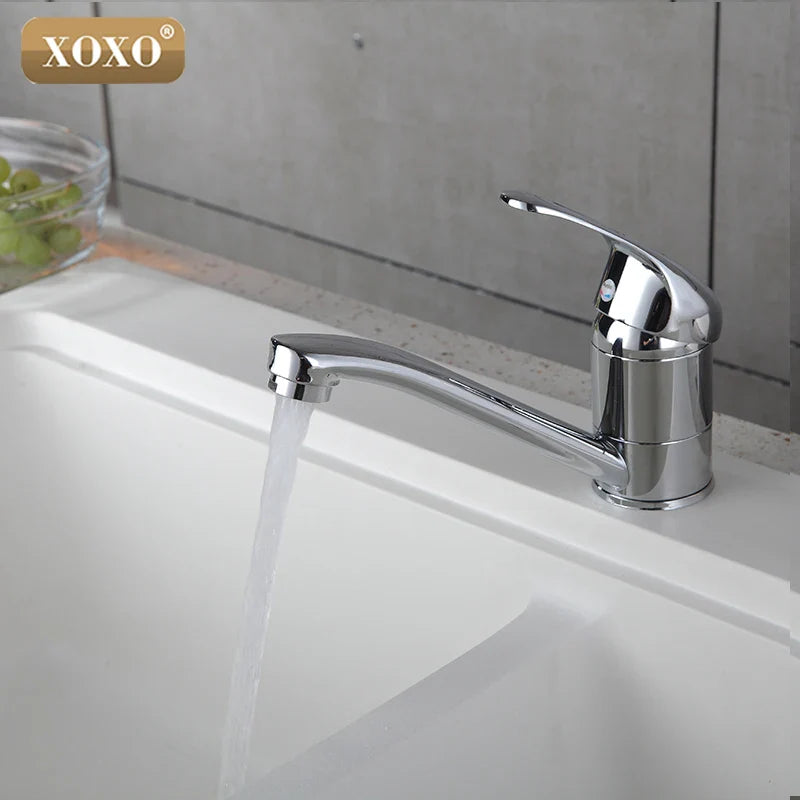 Afralia™ XOXO Chrome Bathroom Faucet for Vanity Vessel Sinks - Single Handle Basin Mixer