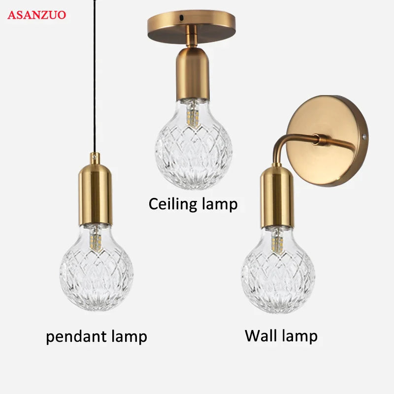 Afralia™ Brass Pendant Lamp for Dining Bedroom Living Room Wall Light