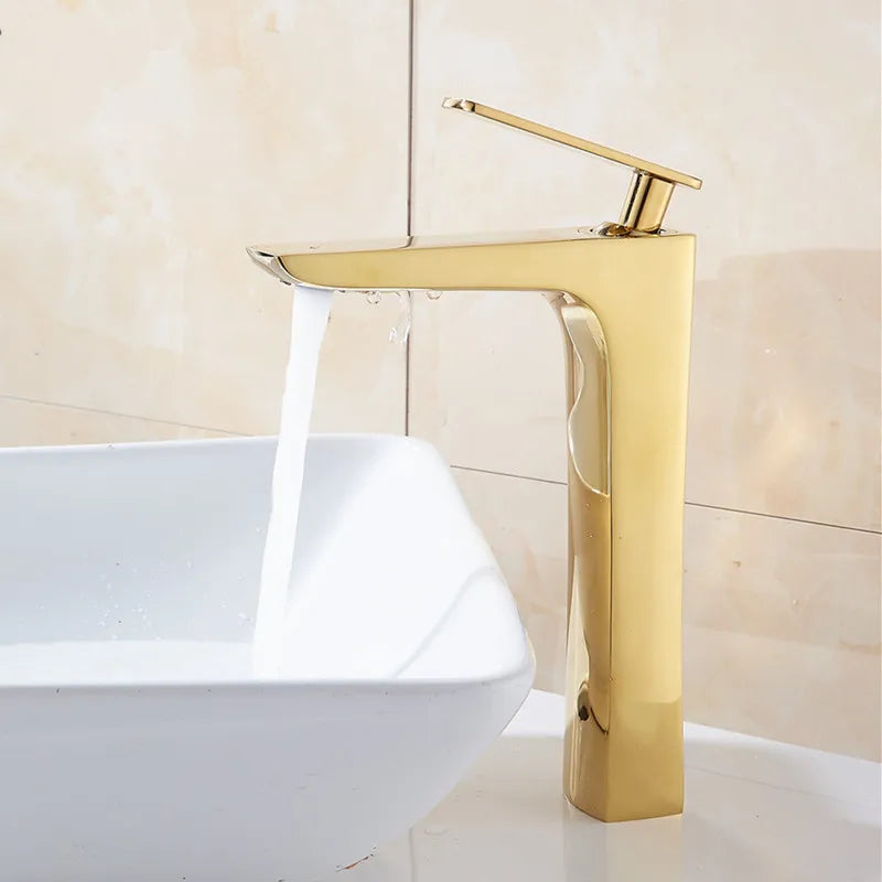 Afralia™ Basin Faucet: Black/White Brass Mixer Tap, Bathroom Sink Water Crane, Hot & Cold.