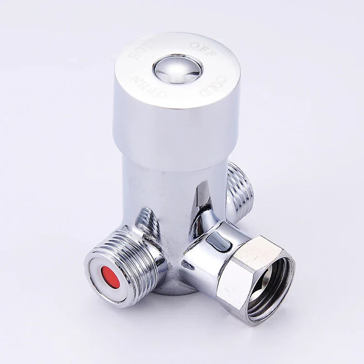 Afralia™ Touchless Sensor Faucet Hot Cold Temperature Mixing Valve Chrome